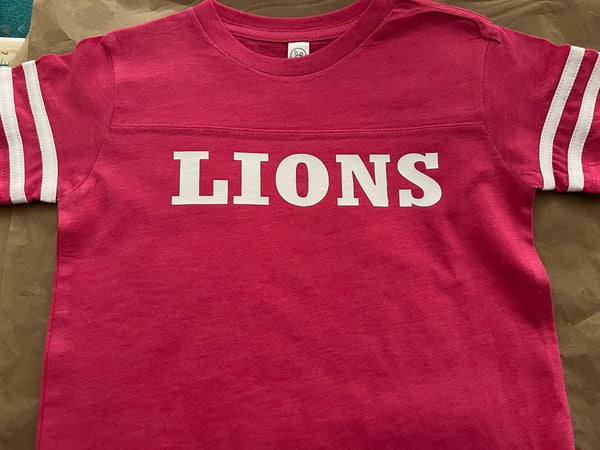 Lions Short Sleeve Jersey T-Shirt (Pink)